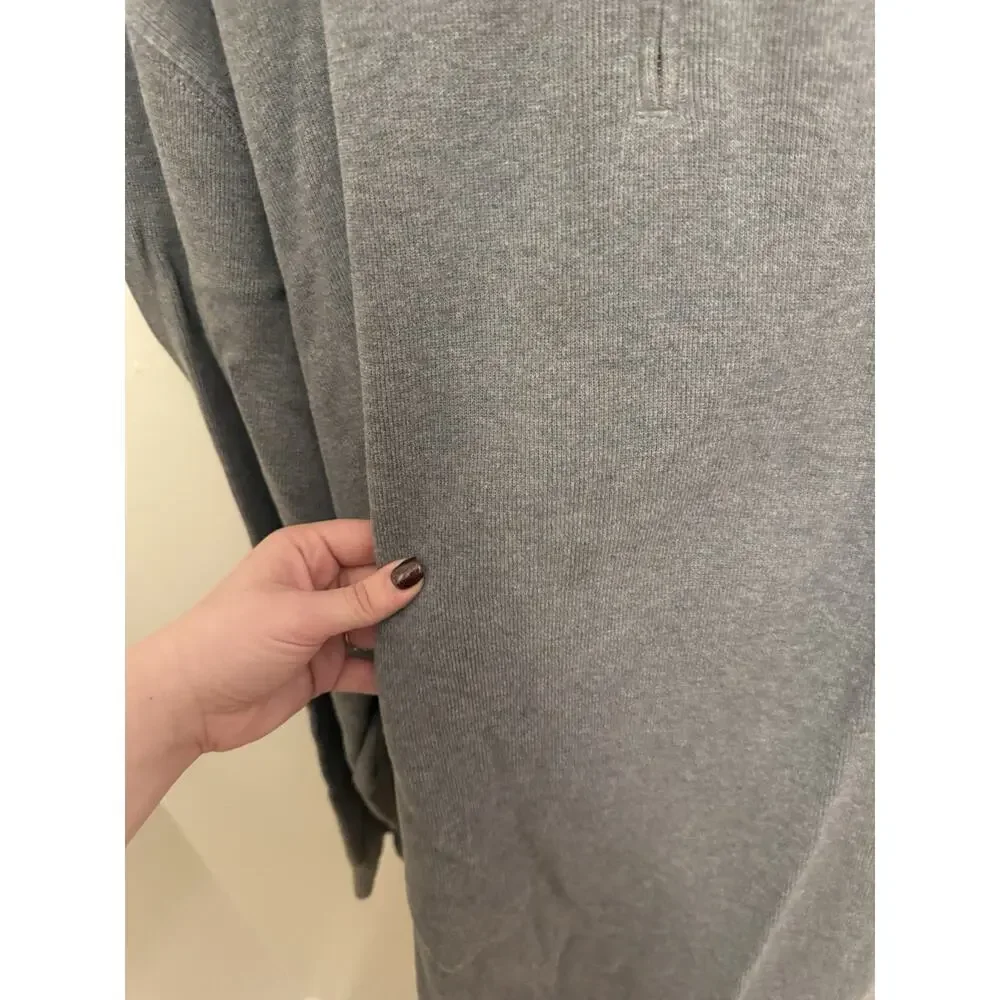 Polo Ralph Lauren Sweater Mens XLT TALL Gray Cotton Knit Quarter Zip READ
